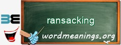 WordMeaning blackboard for ransacking